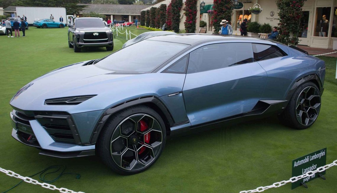 En prototype af en Lamborghini Lanzador på biludstillingen Concours d'Elegance i Pebble Beach, Californien, den 20. august 2023. Foto: Prova MO / Wikimedia Commons (cc by-sa 4.0). En prototype af en Lamborghini Lanzador på biludstillingen Concours d'Elegance i Pebble Beach, Californien, den 20. august 2023. Foto: Prova MO / Wikimedia Commons (cc by-sa 4.0).