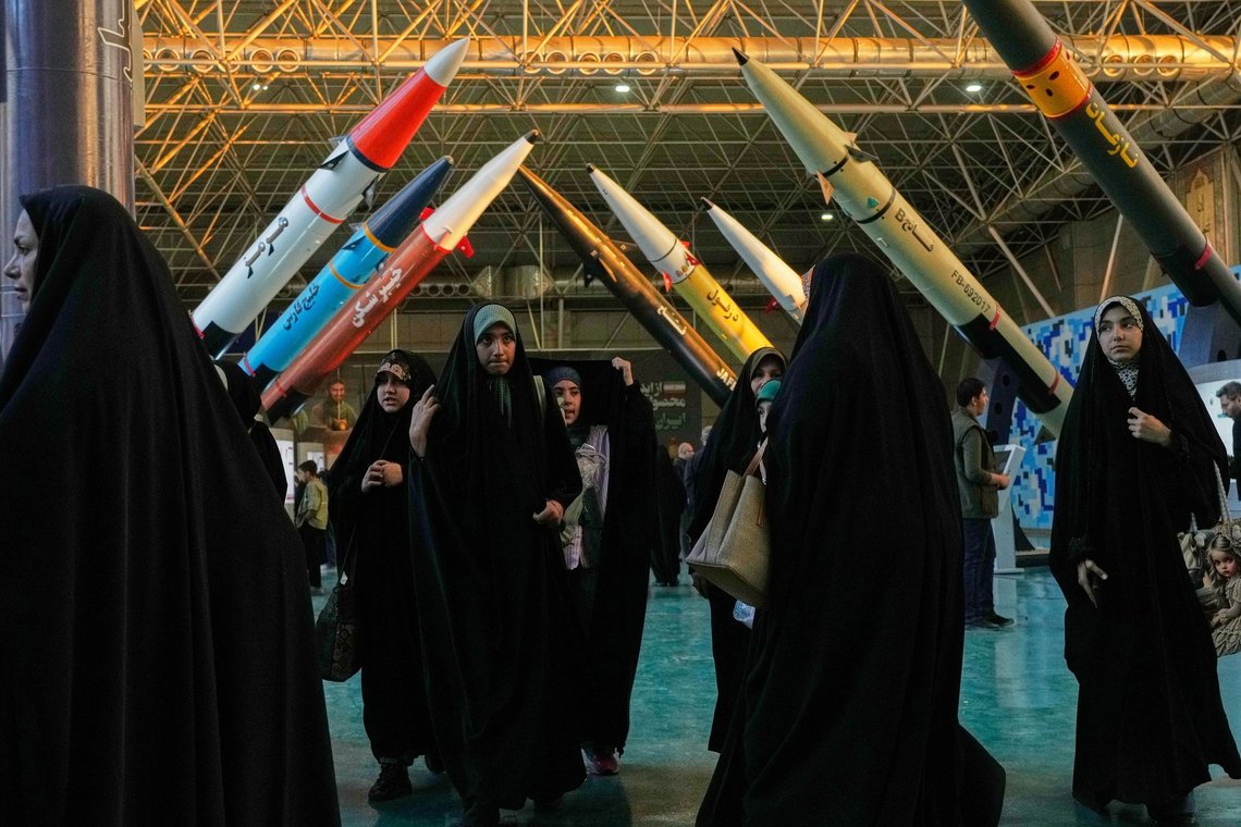 People visit the National Aerospace Park of the Revolutionary Guard, just outside Tehran, Iran, Thursday, Nov. 13, 2025. (AP Photo/Vahid Salemi) People visit the National Aerospace Park of the Revolutionary Guard, just outside Tehran, Iran, Thursday, Nov. 13, 2025. (AP Photo/Vahid Salemi)