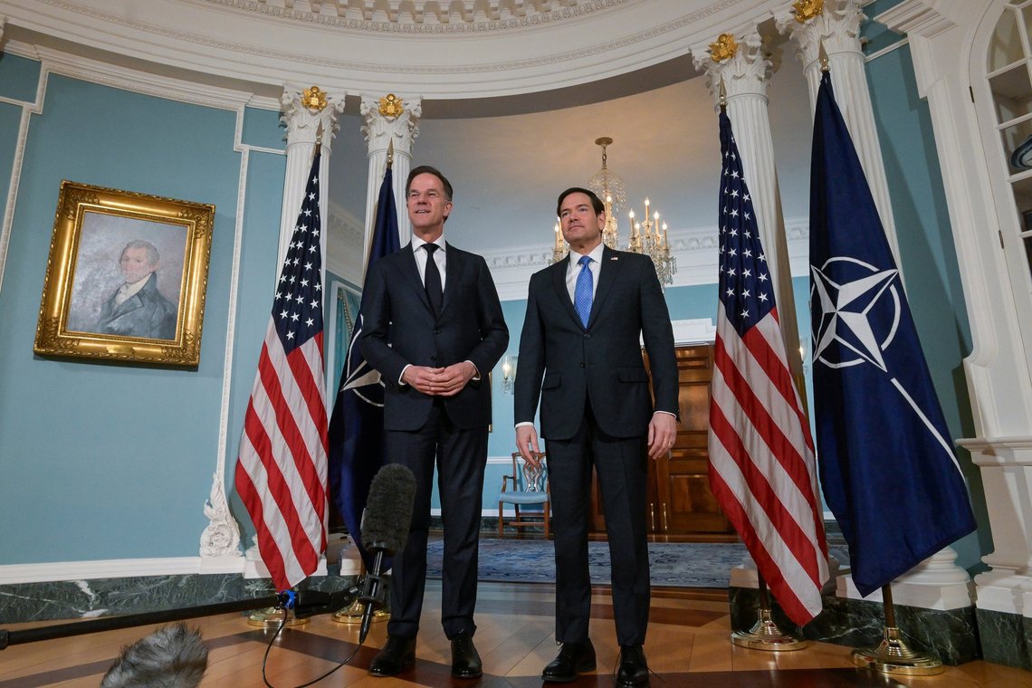 Secretary of State Marco Rubio, right, is joined by NATO Secretary General Mark Rutte, left, for a photo opportunity at the State Department, Wednesday, April 8, 2026, in Washington. (AP Photo/Rod Lamkey, Jr.) Secretary of State Marco Rubio, right, is joined by NATO Secretary General Mark Rutte, left, for a photo opportunity at the State Department, Wednesday, April 8, 2026, in Washington. (AP Photo/Rod Lamkey, Jr.)