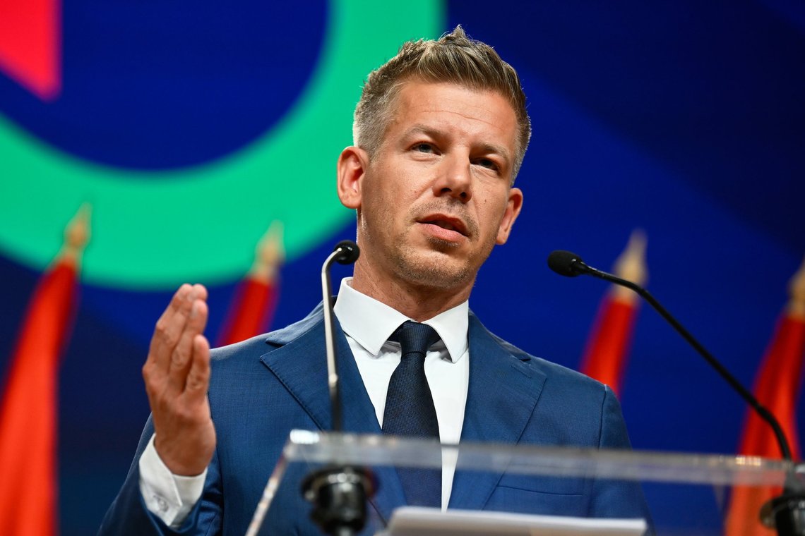 Peter Magyar gestures as he speaks to the media in Budapest, Hungary, Monday, April 13, 2026, after defeating Prime Minister Viktor Orban's party in the country's parliamentary elections. (AP Photo/Denes Erdos) Peter Magyar gestures as he speaks to the media in Budapest, Hungary, Monday, April 13, 2026, after defeating Prime Minister Viktor Orban's party in the country's parliamentary elections. (AP Photo/Denes Erdos)
