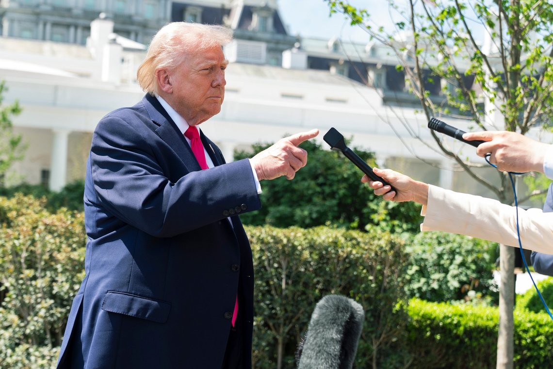 President Donald Trump speaks with reporters before departing on Marine One from the South Lawn of the White House, Thursday, April 16, 2026, in Washington. (AP Photo/Manuel Balce Ceneta) President Donald Trump speaks with reporters before departing on Marine One from the South Lawn of the White House, Thursday, April 16, 2026, in Washington. (AP Photo/Manuel Balce Ceneta)
