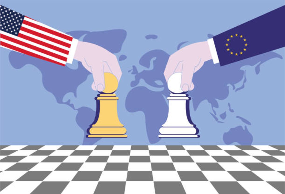 The European Union and the United States play chess, and the economic, trade and political competition between the two countries The European Union and the United States play chess, and the economic, trade and political competition between the two countries