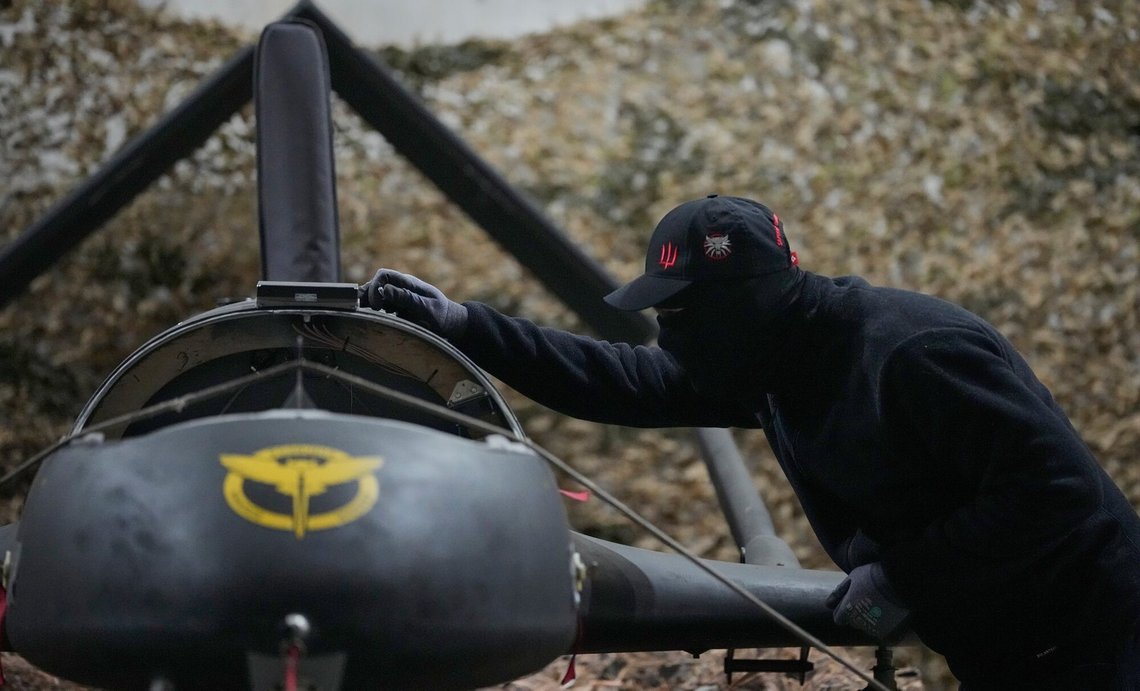 A serviceman of Ukraine's defense intelligence prepares an An-196 Liutyi (Fierce) one-way drone against Russia in an undisclosed location in Ukraine late Thursday, May 28, 2026. (AP Photo/Efrem Lukatsky) A serviceman of Ukraine's defense intelligence prepares an An-196 Liutyi (Fierce) one-way drone against Russia in an undisclosed location in Ukraine late Thursday, May 28, 2026. (AP Photo/Efrem Lukatsky)