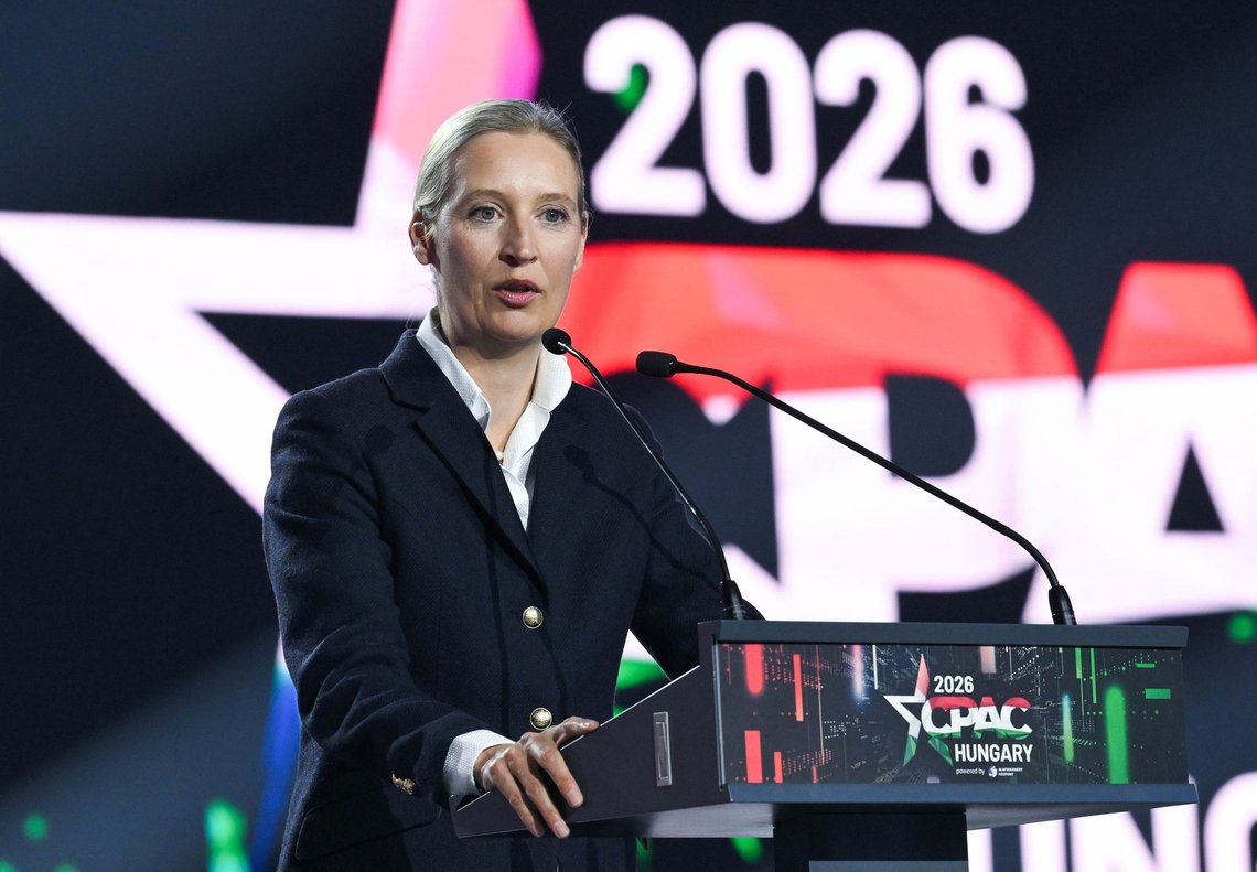Co-Chairwoman of the Alternative for Germany (AfD) party Alice Weidel speaks at the Conservative Political Action Conference, CPAC, in Budapest, Hungary, Saturday, March 21, 2026. (Noemi Bruzak/MTI via AP) Co-Chairwoman of the Alternative for Germany (AfD) party Alice Weidel speaks at the Conservative Political Action Conference, CPAC, in Budapest, Hungary, Saturday, March 21, 2026. (Noemi Bruzak/MTI via AP)