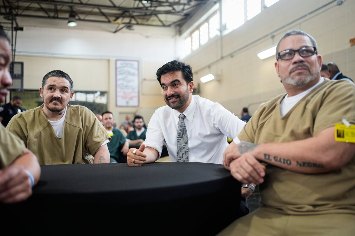 New York City Mayor Zohran Mamdani speaks with inmates on Rikers Island as they watch the World Cup semifinal soccer match between England and Argentina on Wednesday, July 15, 2026, in New York. (AP Photo/Seth Wenig) New York City Mayor Zohran Mamdani speaks with inmates on Rikers Island as they watch the World Cup semifinal soccer match between England and Argentina on Wednesday, July 15, 2026, in New York. (AP Photo/Seth Wenig)