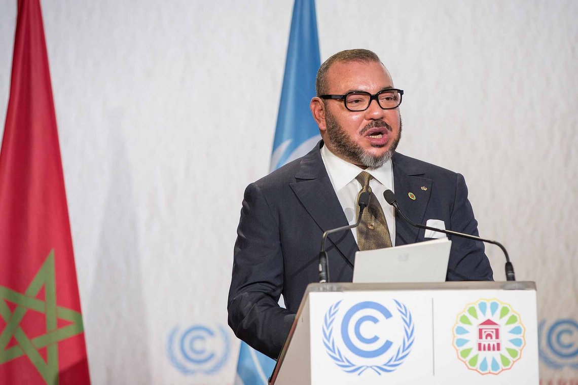 Mohammed VI, Marokkos konge, ved FN’s klimakonference i Marrakesh i 2016. Foto: UN Climate Change Mohammed VI, Marokkos konge, ved FN’s klimakonference i Marrakesh i 2016. Foto: UN Climate Change