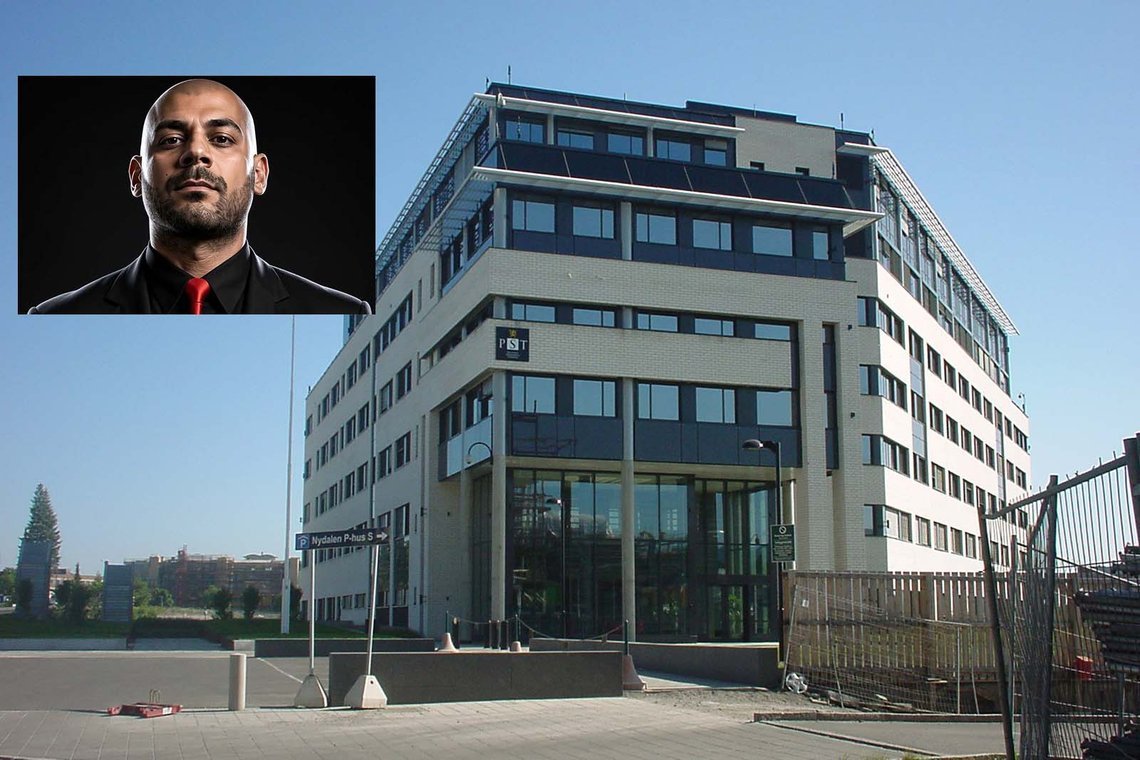 Det norske politis sikkerhedstjenestes hovedkvarter i Oslo. Indsat: Kian Javidian Keshmiri (privat foto). Foto: Penneknekt / CC BY-SA 3.0 Det norske politis sikkerhedstjenestes hovedkvarter i Oslo. Indsat: Kian Javidian Keshmiri (privat foto). Foto: Penneknekt / CC BY-SA 3.0