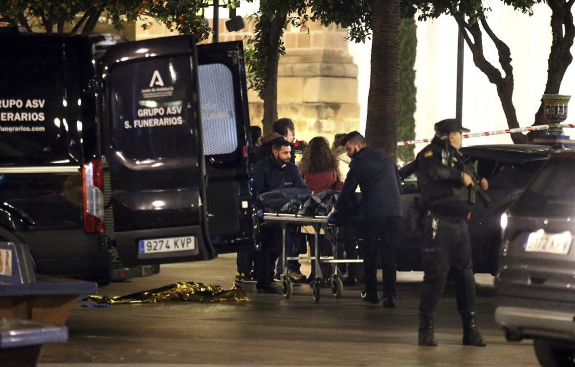On January 25, a Muslim man screaming "Allahu akbar" murdered Diego Valencia, a sacristan at the Church of La Palma, and stabbed 74-year-old Father Antonio Rodríguez, a parish priest at the Church of Santa María Auxiliadora, and wounded three other people in attacks on several churches in Algeciras, Spain. Pictured: The scene of Valencia's murder in Algeciras. (Photo by Stringer/AFP via Getty Images) On January 25, a Muslim man screaming "Allahu akbar" murdered Diego Valencia, a sacristan at the Church of La Palma, and stabbed 74-year-old Father Antonio Rodríguez, a parish priest at the Church of Santa María Auxiliadora, and wounded three other people in attacks on several churches in Algeciras, Spain. Pictured: The scene of Valencia's murder in Algeciras. (Photo by Stringer/AFP via Getty Images)