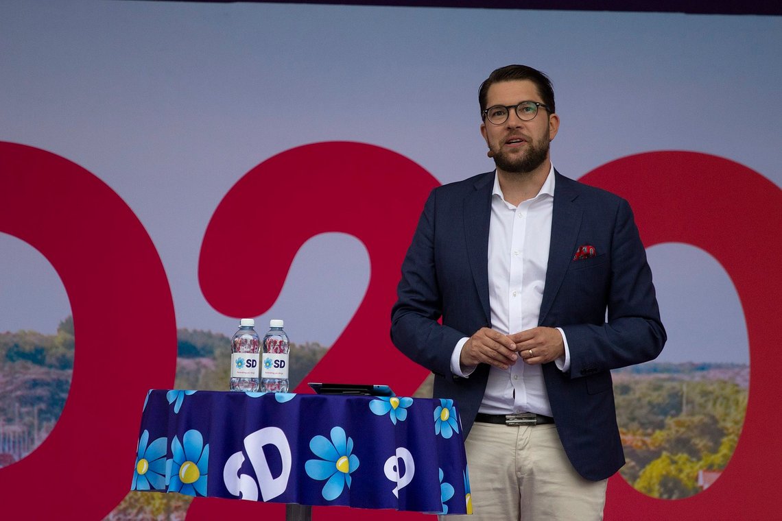 Jimmie Åkesson (SD) wants immigrants who work in elderly care in Sweden to speak fluent Swedish. Photo: Poltikerveckan Almedalen, CC BY-SA 2.0,Wikimedia Commons Jimmie Åkesson (SD) wants immigrants who work in elderly care in Sweden to speak fluent Swedish. Photo: Poltikerveckan Almedalen, CC BY-SA 2.0,Wikimedia Commons