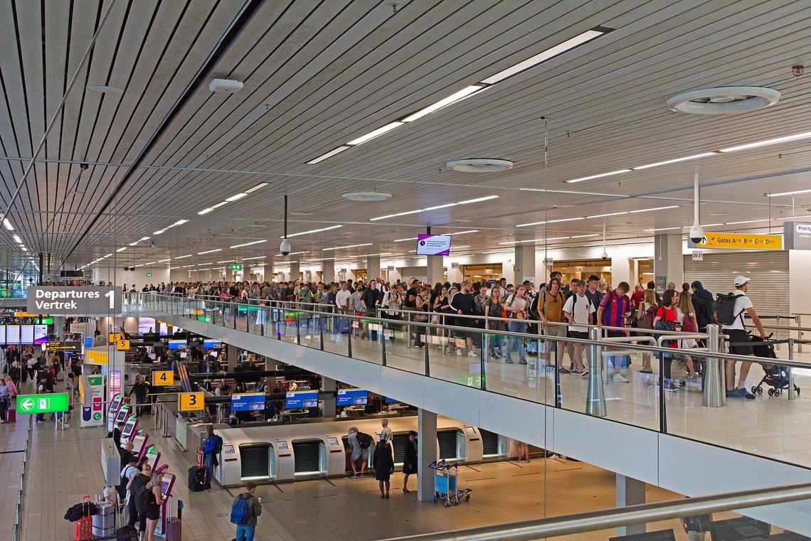 Amsterdam Schiphol Airport. Photo: Ymblanter, CC BY-SA 4.0, Wikimedia Commons Amsterdam Schiphol Airport. Photo: Ymblanter, CC BY-SA 4.0, Wikimedia Commons