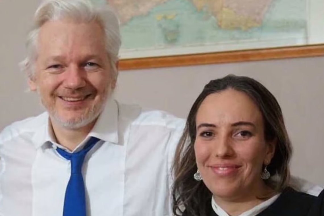 Stella Morris marries her partner the WikiLeaks founder Julian Assange.Photo: WikiLeaks Stella Morris marries her partner the WikiLeaks founder Julian Assange.Photo: WikiLeaks