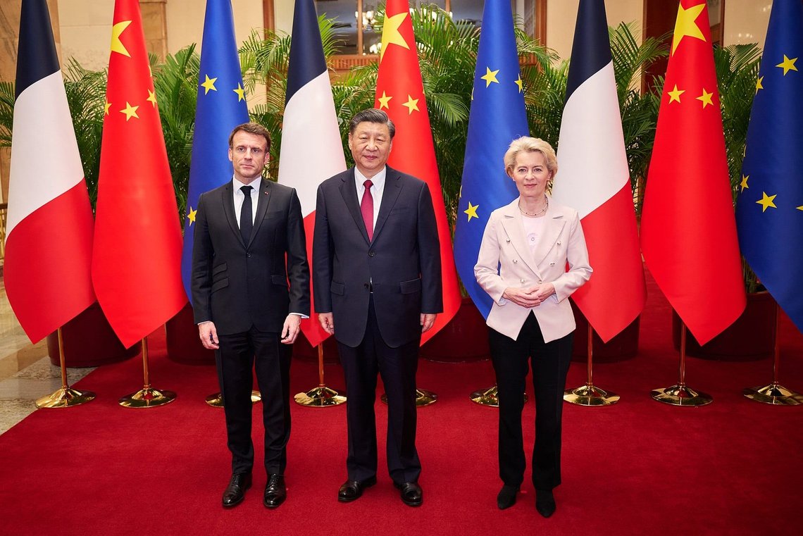Visit of Emmanuel Macron and Ursula von der Leyen, President of the European Commission, to China Photo: Dati Bendo, Attribution, via Wikimedia Commons Visit of Emmanuel Macron and Ursula von der Leyen, President of the European Commission, to China Photo: Dati Bendo, Attribution, via Wikimedia Commons