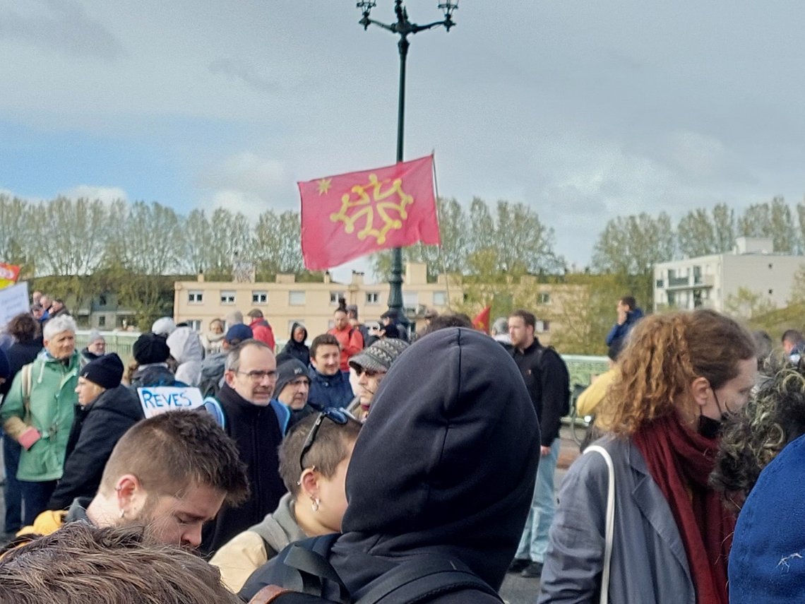 Demonstration in Paris against the pension reform, April 13, 2023. Photo: Jiròni Picas, CC BY-SA 4.0, Wikimedia Commons Demonstration in Paris against the pension reform, April 13, 2023. Photo: Jiròni Picas, CC BY-SA 4.0, Wikimedia Commons