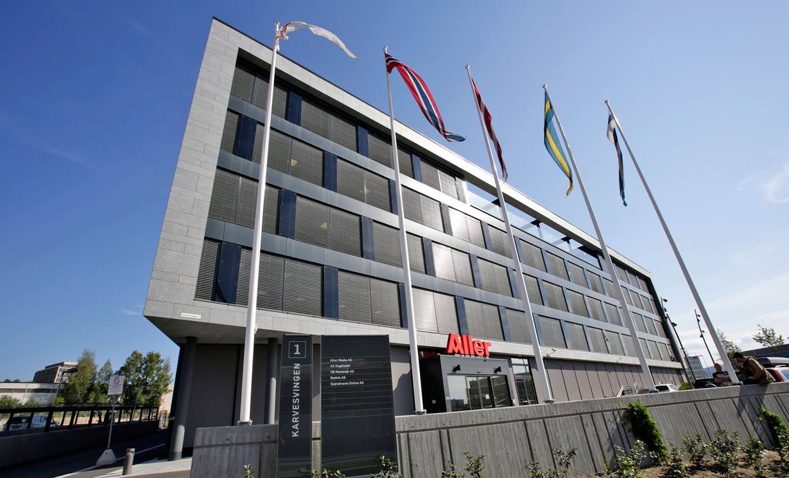 Aller Group's Norwegian head office. Photo: Facebook Aller Group's Norwegian head office. Photo: Facebook