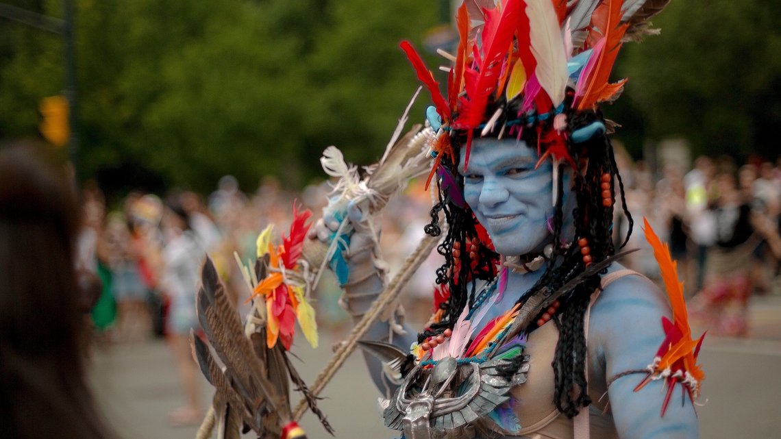 A person in the Pride train dressed as an Indian. Isn't this cultural appropriation? Maybe he identifies as Indian? Photo: Pixabay A person in the Pride train dressed as an Indian. Isn't this cultural appropriation? Maybe he identifies as Indian? Photo: Pixabay