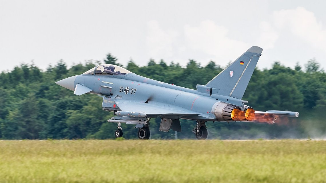 Eurofighter Typhoon of the German Air Force at ILA Berlin Air Show 2016. Julian Herzog, CC BY 4.0, Wikimedia Commons Eurofighter Typhoon of the German Air Force at ILA Berlin Air Show 2016. Julian Herzog, CC BY 4.0, Wikimedia Commons
