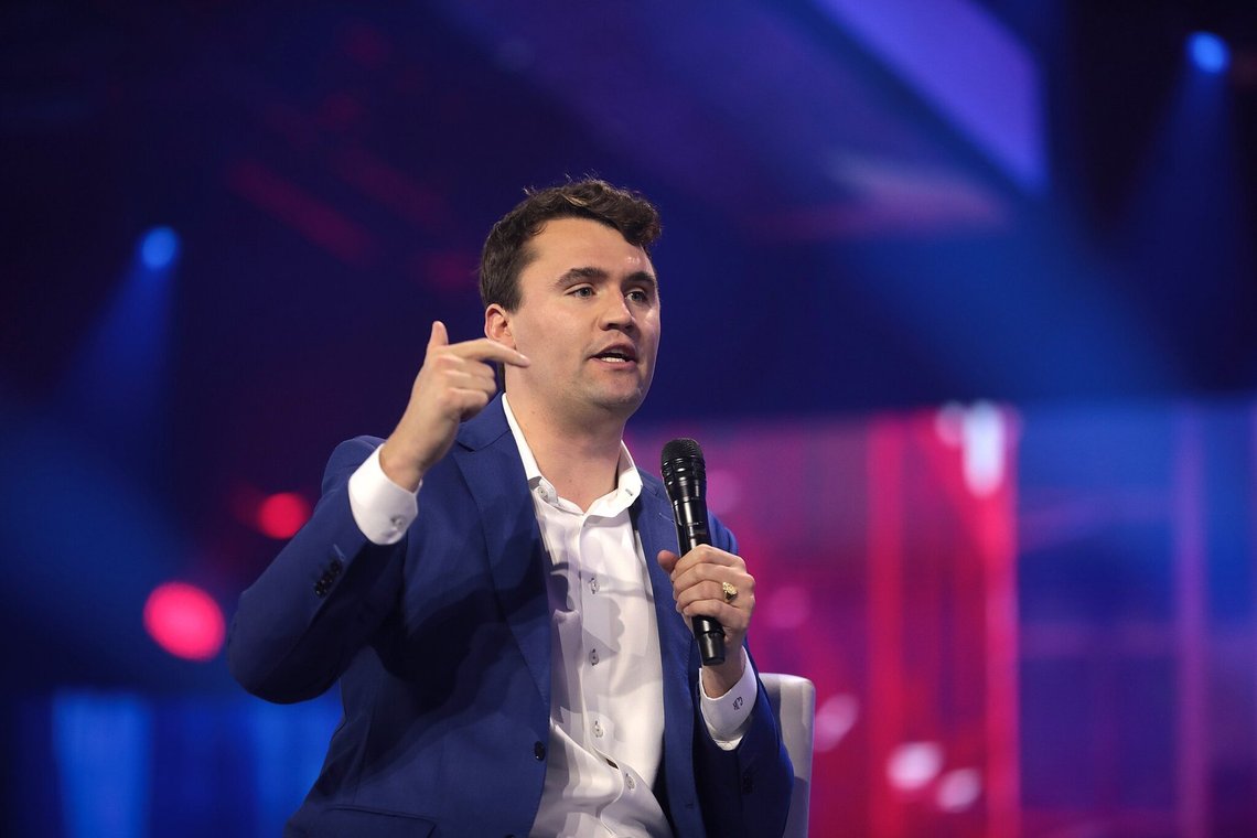 Charlie Kirk speaking with attendees at the 2022 AmericaFest at the Phoenix Convention Center in Phoenix, Arizona. Gage Skidmore from Surprise, AZ, United States of America, CC BY-SA 2.0, Wikimedia Commons Charlie Kirk speaking with attendees at the 2022 AmericaFest at the Phoenix Convention Center in Phoenix, Arizona. Gage Skidmore from Surprise, AZ, United States of America, CC BY-SA 2.0, Wikimedia Commons