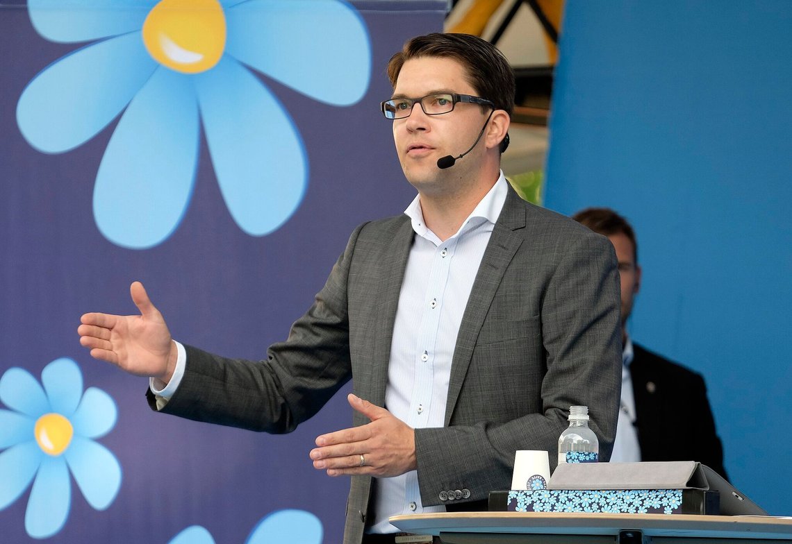 Member of the Riksdag and party leader of the Sweden Democrats, Jimmie Åkesson, gives a speech during the Almedalen Week. Photo: News Oresund / Johan Wessman, CC BY 2.0, Wikimedia Commons Member of the Riksdag and party leader of the Sweden Democrats, Jimmie Åkesson, gives a speech during the Almedalen Week. Photo: News Oresund / Johan Wessman, CC BY 2.0, Wikimedia Commons