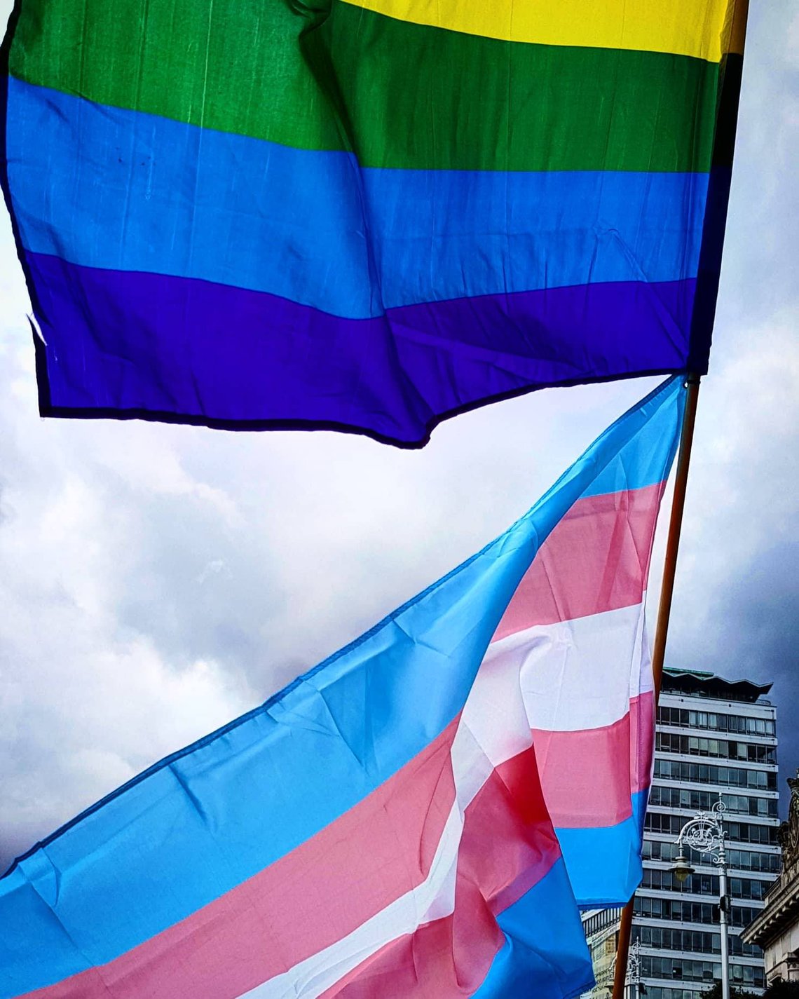 The Trans Pride flag. Photo: Smirkybec, CC BY-SA 4.0, Wikimedia Commons The Trans Pride flag. Photo: Smirkybec, CC BY-SA 4.0, Wikimedia Commons