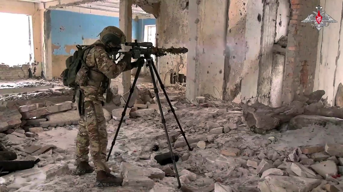 In this photo taken from video distributed by Russian Defense Ministry Press Service on Wednesday, Feb. 26, 2025, A Russian Army sniper fires toward Ukrainian position at an undisclosed location in Ukraine. (Russian Defense Ministry Press Service via AP) In this photo taken from video distributed by Russian Defense Ministry Press Service on Wednesday, Feb. 26, 2025, A Russian Army sniper fires toward Ukrainian position at an undisclosed location in Ukraine. (Russian Defense Ministry Press Service via AP)