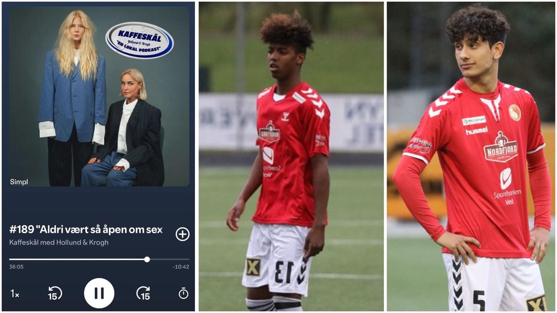 Left: The podcast Kaffeskål with Øyunn Krogh and Frida Hollund. Right: Mohamed Ahmed Ahmed Said (19) and Saeed Tajik (21), two of three convicted of gang rape in Nordfjord. The third, Abdulkarim Hassan (24), is not pictured. Photo: Screenshot / Private Left: The podcast Kaffeskål with Øyunn Krogh and Frida Hollund. Right: Mohamed Ahmed Ahmed Said (19) and Saeed Tajik (21), two of three convicted of gang rape in Nordfjord. The third, Abdulkarim Hassan (24), is not pictured. Photo: Screenshot / Private