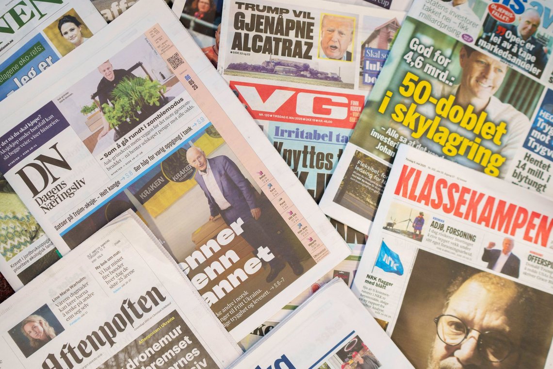 Oslo, May 6, 2025. Illustration of Norwegian media. Photo: Cornelius Poppe / NTB. Oslo, May 6, 2025. Illustration of Norwegian media. Photo: Cornelius Poppe / NTB.
