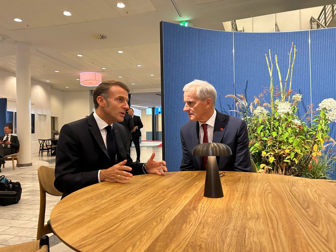 PM Jonas Gahr Støre with president Emmanuel Macron 2. October 2025. Photo: Tone Hertzeberg, SMK/Flickr. PM Jonas Gahr Støre with president Emmanuel Macron 2. October 2025. Photo: Tone Hertzeberg, SMK/Flickr.