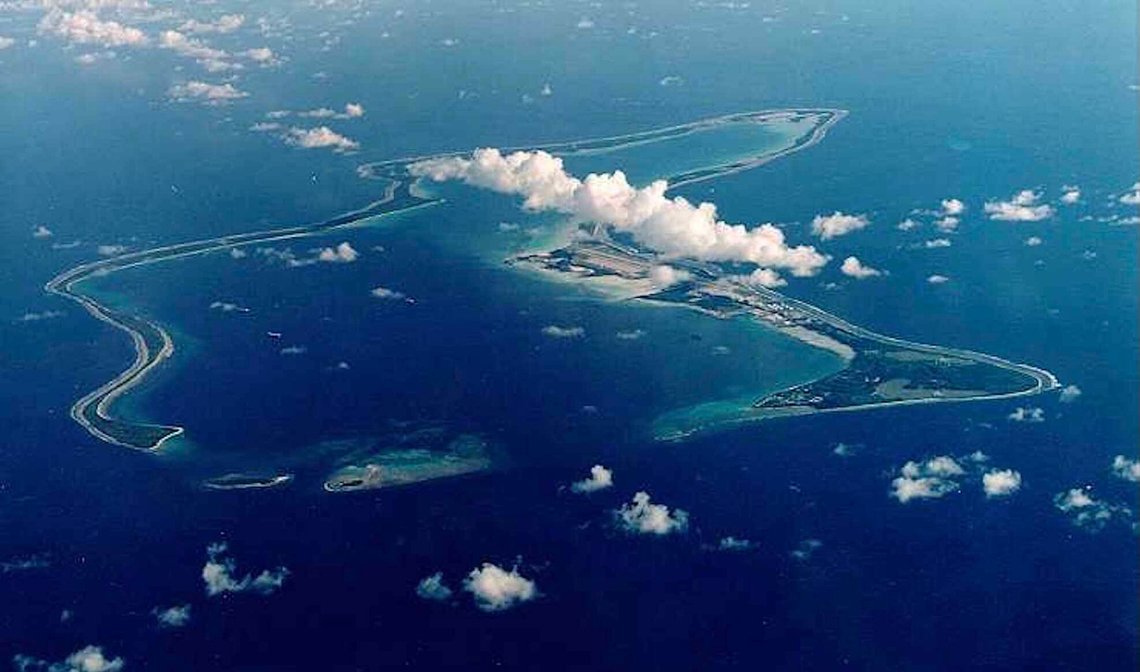 Diego Garcia, the largest of the Chagos Islands in the Indian Ocean, has hosted a British-American base since the 1970s.
Photo: US Department of Defense / Wikimedia. Diego Garcia, the largest of the Chagos Islands in the Indian Ocean, has hosted a British-American base since the 1970s.
Photo: US Department of Defense / Wikimedia.