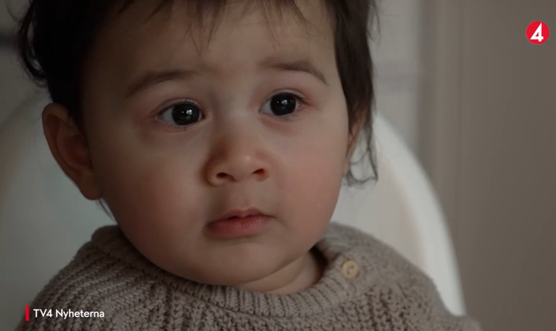 Eight-month-old Emanuel. Photo: Screenshot of video TV4. Eight-month-old Emanuel. Photo: Screenshot of video TV4.