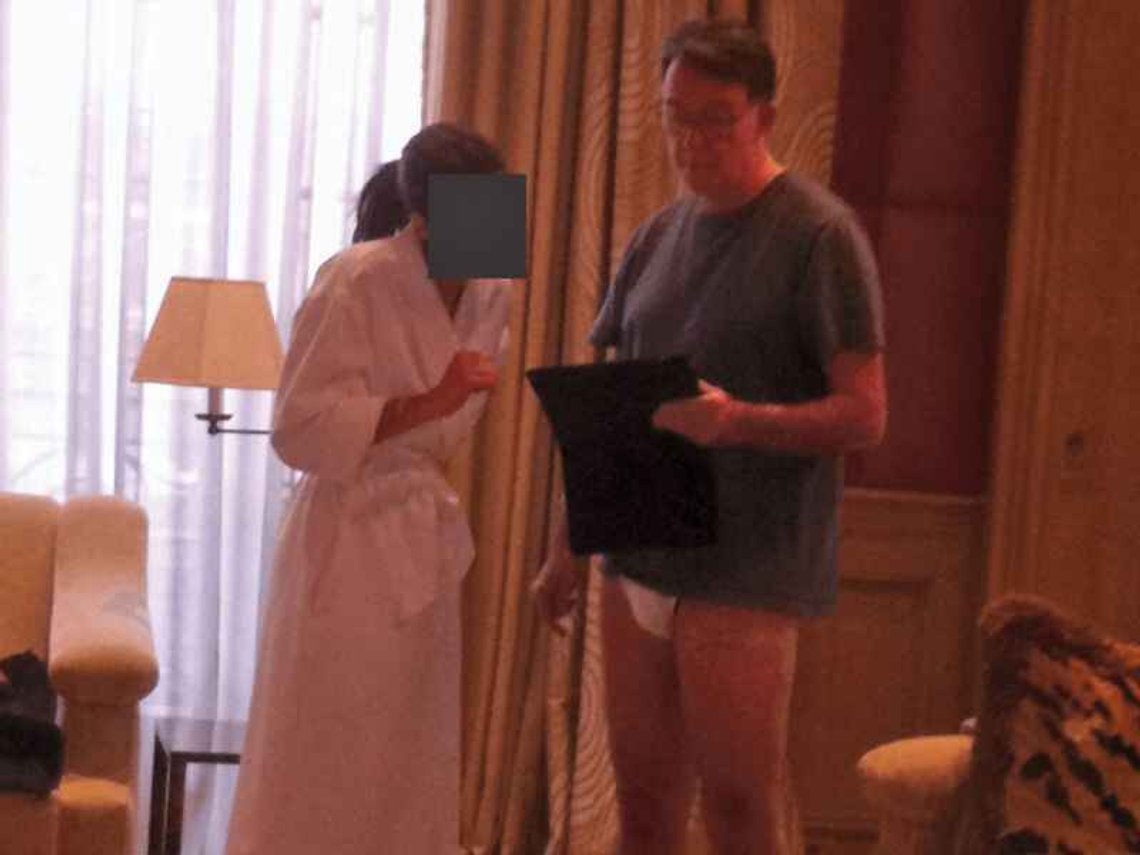 Gay Baron Mandelson with unknown woman in Epstein's Paris apartment Photo: Epstein archives Gay Baron Mandelson with unknown woman in Epstein's Paris apartment Photo: Epstein archives