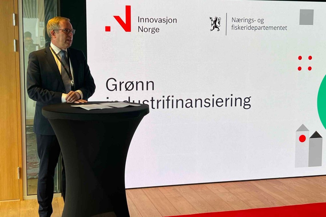Chief Executive Officer of the state-owned company Innovation Norway, Håkon Haugli, during the launch of the billion-kroner project “Green Industrial Financing” on 2 September 2024. Photo: Innovasjon Norge Chief Executive Officer of the state-owned company Innovation Norway, Håkon Haugli, during the launch of the billion-kroner project “Green Industrial Financing” on 2 September 2024. Photo: Innovasjon Norge