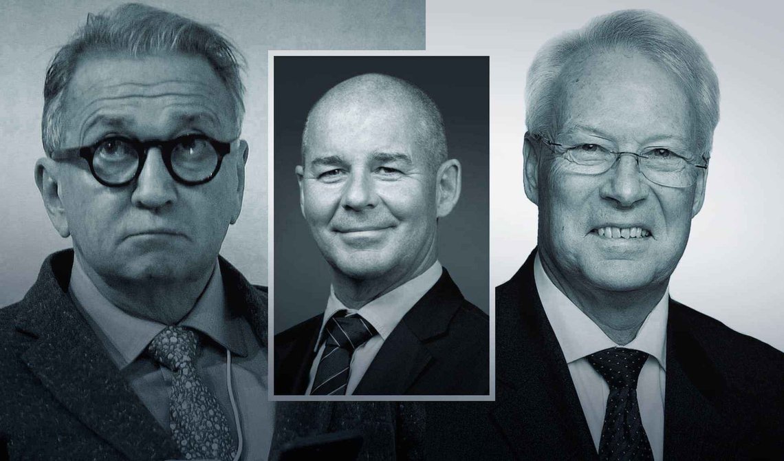 Lawyer Kåre Idar Moljord (right) and Erling Høyte (center) assisted Terje Rød-Larsen (left) in securing an expensive Oslo apartment at a bargain price and are now reprimanded by the Norwegian Bar Supervisory Authority. (Photo: Heiko Junge/NTB, law firms Falkanger and Henriksen & Co.) Lawyer Kåre Idar Moljord (right) and Erling Høyte (center) assisted Terje Rød-Larsen (left) in securing an expensive Oslo apartment at a bargain price and are now reprimanded by the Norwegian Bar Supervisory Authority. (Photo: Heiko Junge/NTB, law firms Falkanger and Henriksen & Co.)