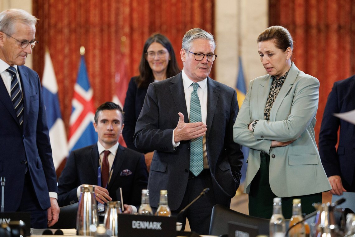 09/05/2025. Oslo, Norway. Prime Minister Keir Starmer speaks with Mette Frederiksen, Prime Minister of Denmark while attending the Joint Expeditionary Force (JEF) Summit in Oslo. Picture by Lauren Hurley / No 10 Downing Street 09/05/2025. Oslo, Norway. Prime Minister Keir Starmer speaks with Mette Frederiksen, Prime Minister of Denmark while attending the Joint Expeditionary Force (JEF) Summit in Oslo. Picture by Lauren Hurley / No 10 Downing Street