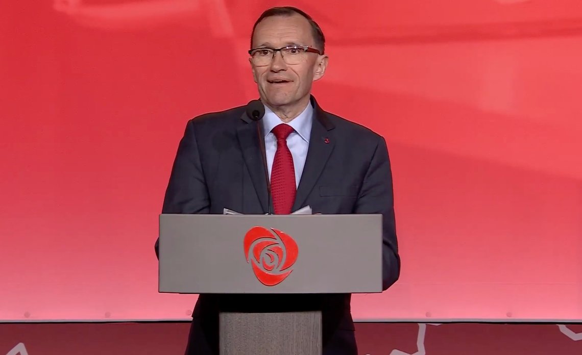 Norway's Foreign Minister Espen Barth Eide at the Labour Party conference, 2023. Screenshot from YouTube. Norway's Foreign Minister Espen Barth Eide at the Labour Party conference, 2023. Screenshot from YouTube.