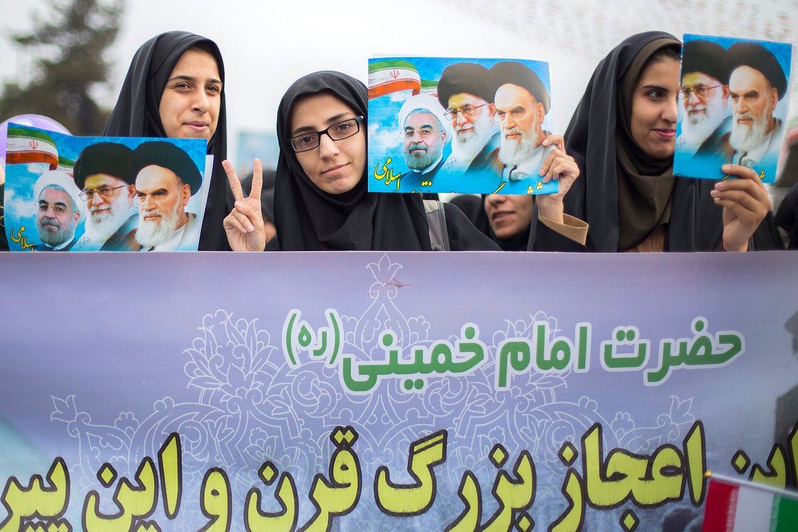 There is no fundamental difference between these women and the women who saluted Hitler in the Third Reich. The same fanaticism, the same blindness. European media pretend not to see what they clearly see. 11 February 2015: The anniversary of Islamic revolution is celebrated on 11 February 1979 and Iranian marches toward Azadi Tower. This political celebration held on the last day of Fajr decade. Credit: Wikimedia Commons There is no fundamental difference between these women and the women who saluted Hitler in the Third Reich. The same fanaticism, the same blindness. European media pretend not to see what they clearly see. 11 February 2015: The anniversary of Islamic revolution is celebrated on 11 February 1979 and Iranian marches toward Azadi Tower. This political celebration held on the last day of Fajr decade. Credit: Wikimedia Commons