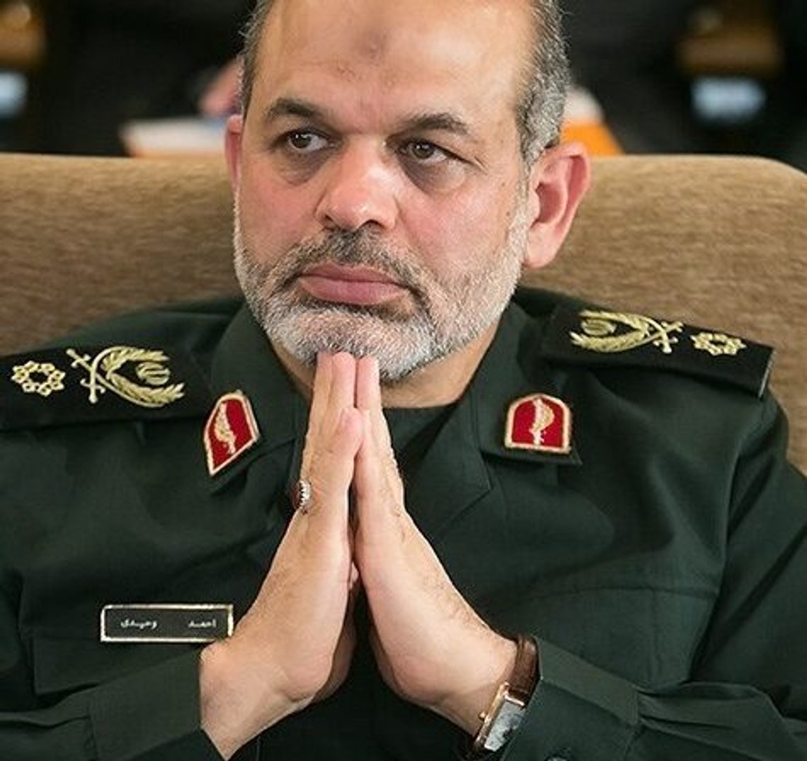 Gen. Ahmad Vahidi reviews an armed forces parade just outside Tehran, Iran. On Wednesday, Aug. 11, 2021, Iran's new President Ebrahim Raisi nominated Gen. Ahmad Vahidi as his interior minister, a former defense minister blacklisted by the U.S. in 2010 and wanted by Interpol over his alleged role in the 1994 bombing of a Jewish cultural center in Buenos Aires. Photo: Wikipedia. Gen. Ahmad Vahidi reviews an armed forces parade just outside Tehran, Iran. On Wednesday, Aug. 11, 2021, Iran's new President Ebrahim Raisi nominated Gen. Ahmad Vahidi as his interior minister, a former defense minister blacklisted by the U.S. in 2010 and wanted by Interpol over his alleged role in the 1994 bombing of a Jewish cultural center in Buenos Aires. Photo: Wikipedia.