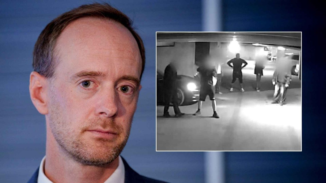 Oslo Police Prosecutor Philip Green announces that 47 individuals connected to various criminal networks have been charged. One of them is Shahbaz Dad, pictured in the centre of the inset image. Oslo Police Prosecutor Philip Green announces that 47 individuals connected to various criminal networks have been charged. One of them is Shahbaz Dad, pictured in the centre of the inset image.