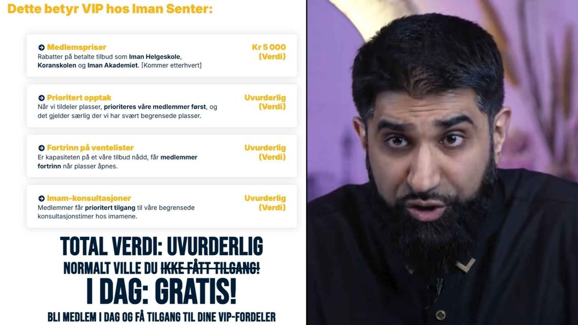 Fahad Qureshi calls on Muslims to sign up for the Iman Centre — to secure millions in government subsidies. Photo: TikTok/Imansenter.no Fahad Qureshi calls on Muslims to sign up for the Iman Centre — to secure millions in government subsidies. Photo: TikTok/Imansenter.no