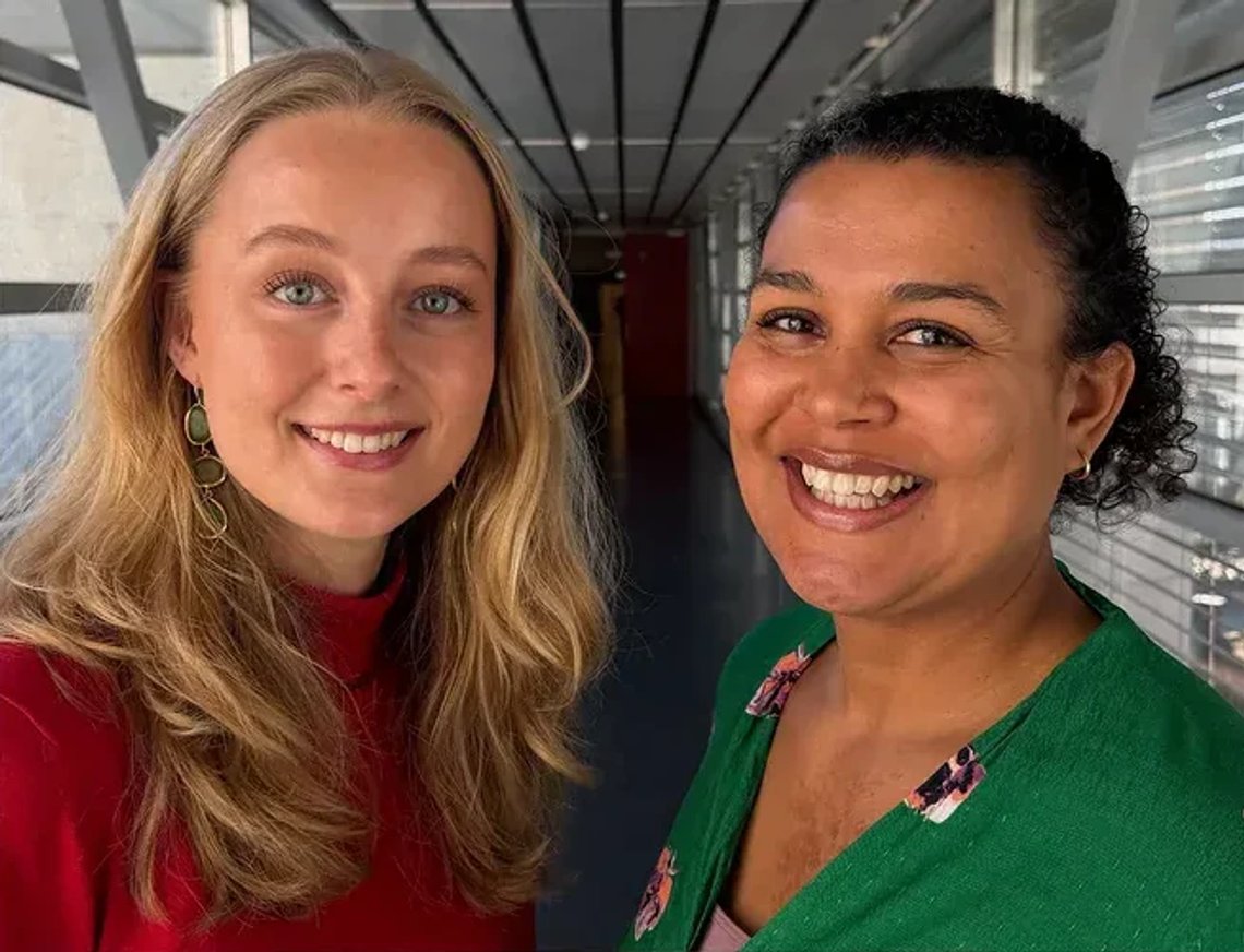 NRK journalists Tuva Skog Christiansen, 25, and Karina Kaupang Jørgensen, 43. Photo: NRK NRK journalists Tuva Skog Christiansen, 25, and Karina Kaupang Jørgensen, 43. Photo: NRK