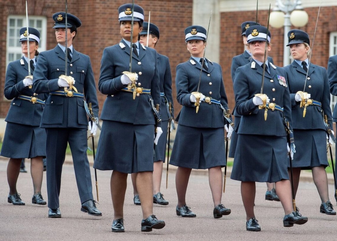 Newly graduated RAF cadets on parade at RAF College Cranwell, Lincolnshire. Photo: Crown Copyright / RAF Newly graduated RAF cadets on parade at RAF College Cranwell, Lincolnshire. Photo: Crown Copyright / RAF