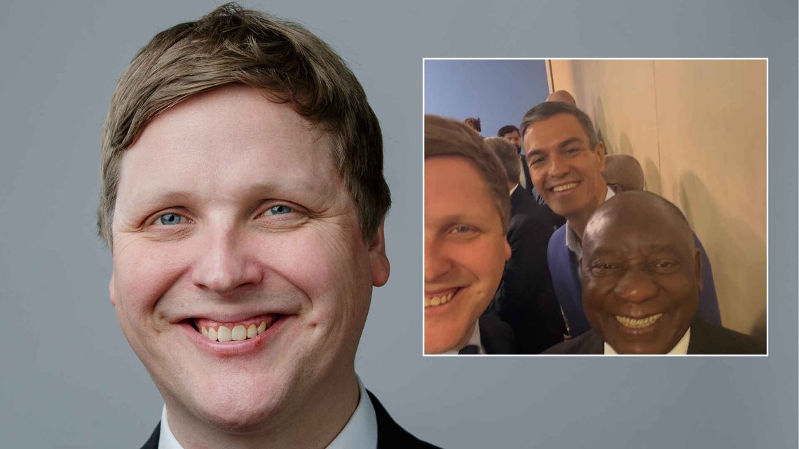 Development Minister Åsmund Aukrust (Labour) described his meeting with Pedro Sánchez as “inspiring”. Sánchez used the occasion to attack immigration critics who oppose his mass amnesty. Photo: UD/FB Development Minister Åsmund Aukrust (Labour) described his meeting with Pedro Sánchez as “inspiring”. Sánchez used the occasion to attack immigration critics who oppose his mass amnesty. Photo: UD/FB