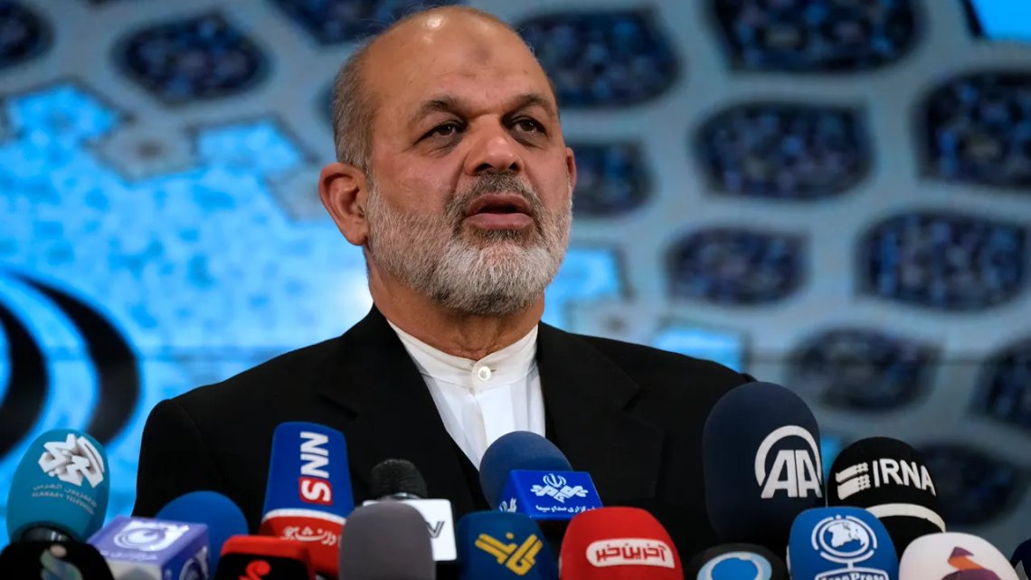 Ahmad Vahidi, Iran’s Interior Minister (now acting commander of the Revolutionary Guard), briefs the press on the parliamentary election in Tehran, March 4, 2024.
Photo: Iranian state media / Fars News Agency Ahmad Vahidi, Iran’s Interior Minister (now acting commander of the Revolutionary Guard), briefs the press on the parliamentary election in Tehran, March 4, 2024.
Photo: Iranian state media / Fars News Agency
