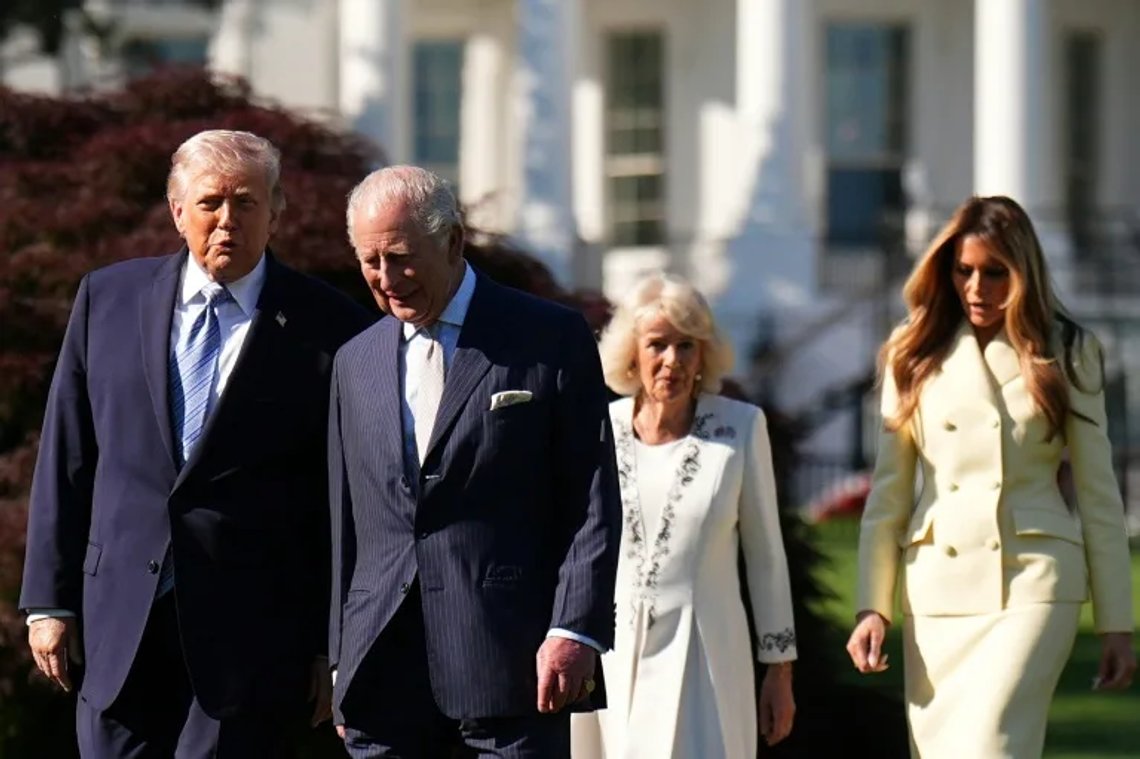 President Trump and King Charles III walking on the White House South Lawn, April 27, 2026. Photo: White House Pool President Trump and King Charles III walking on the White House South Lawn, April 27, 2026. Photo: White House Pool