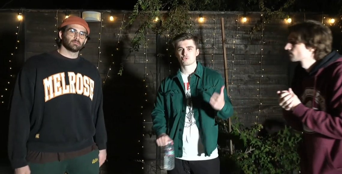 Hasan Piker (left) with fellow streamer Ludwig Ahgren (center) during a nighttime gathering. Credit: screenshot from Ludwig” / “HasanAbi” on YouTube. Hasan Piker (left) with fellow streamer Ludwig Ahgren (center) during a nighttime gathering. Credit: screenshot from Ludwig” / “HasanAbi” on YouTube.