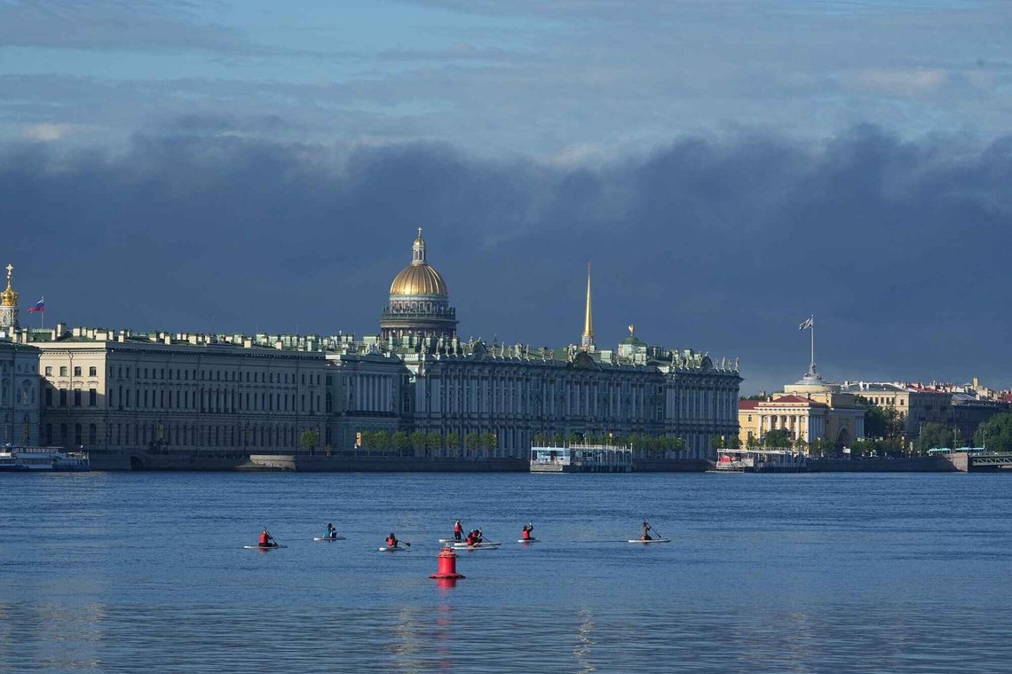 Plumes of black smoke are seen over St.Petersburg, Russia, Wednesday, June 3, 2026, after a Ukrainian drone attack. Plumes of black smoke are seen over St.Petersburg, Russia, Wednesday, June 3, 2026, after a Ukrainian drone attack.