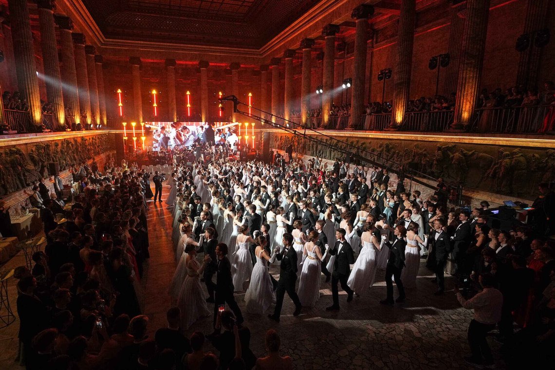 Students dance a Polonaise during "The Debutantes' Ball," an annual event that brings together the students from Moscow and St. Petersburg, in the Marble Hall of the Russian Ethnographic Museum in St. Petersburg, Russia, Friday, June 12, 2026. Students dance a Polonaise during "The Debutantes' Ball," an annual event that brings together the students from Moscow and St. Petersburg, in the Marble Hall of the Russian Ethnographic Museum in St. Petersburg, Russia, Friday, June 12, 2026.