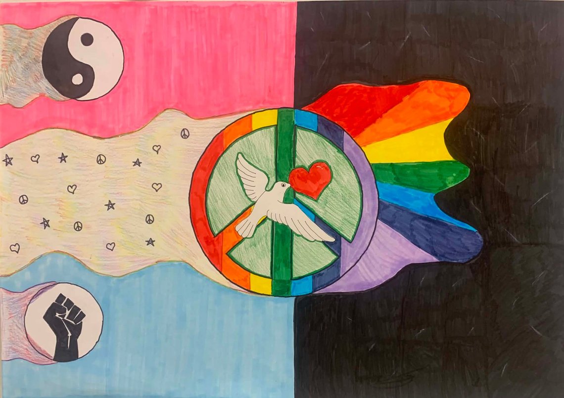A schoolchild’s drawing on display in Lillestrøm, Norway, January 2021 — at the height of the BLM and gender ideology craze during Covid-19 lockdowns. Photo: Christian Borchsenius A schoolchild’s drawing on display in Lillestrøm, Norway, January 2021 — at the height of the BLM and gender ideology craze during Covid-19 lockdowns. Photo: Christian Borchsenius