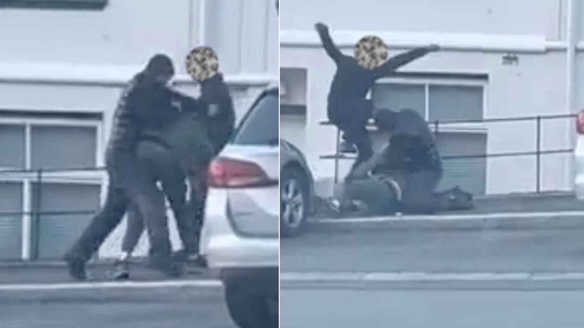 Video shows two young men with immigrant backgrounds attacking a lone Norwegian. Photo: Private Video shows two young men with immigrant backgrounds attacking a lone Norwegian. Photo: Private
