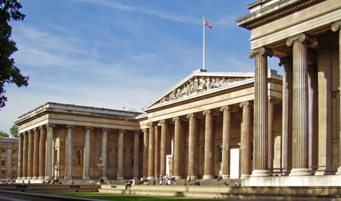 View of the entrance to the British Museum in London.
Photo: Ham / Wikimedia Commons (CC BY-SA 3.0). View of the entrance to the British Museum in London.
Photo: Ham / Wikimedia Commons (CC BY-SA 3.0).