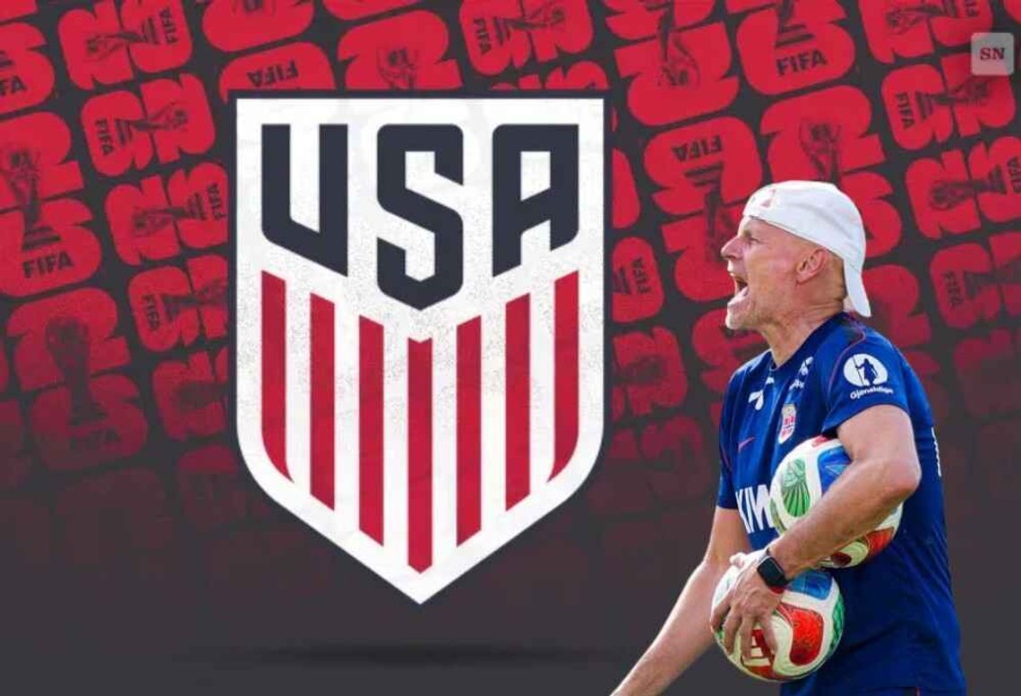 Main image: World Cup USA logo. Inset image: Norway manager Ståle Solbakken was spared having to face the Norwegian press, but was present to lead Saturday’s training session in Greensboro. Main image: World Cup USA logo. Inset image: Norway manager Ståle Solbakken was spared having to face the Norwegian press, but was present to lead Saturday’s training session in Greensboro.